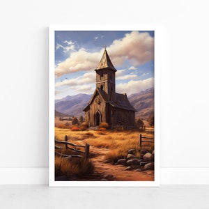Wild West Vista: Poster artistico western / Stampa artistica del sud America / Eleganza country / Decorazioni sud-occidentali / Illustrazione del paesaggio