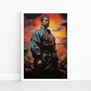 Timeless Samurai Elegance: Japanese Watercolor Poster | Samurai Wall Art Print | Captivating Samurai Art | Elegant Samurai Wall Decor