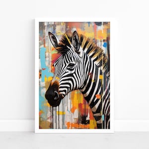 Zebra Abstract: Modern Poster | Safari Wall Art | Zebra Print | Abstract Animal Decor | Wildlife Illustration