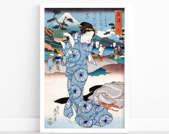 渓斎英泉による美人画、または「美しい人々の絵」からの日本の浮世絵