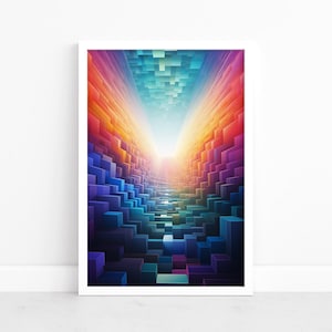 Psychedelic Cosmos: Surreal Art Poster | 70s Art Print | Space Trippy Wall Decor | Abstract Surrealism | Groovy Home Art