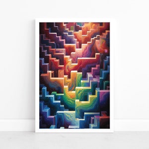 Celestial Surrealism: Art Poster | Psychedelic 70s Art Print | Retro Home Decor | Surreal Space Odyssey | Abstract Surreal Art