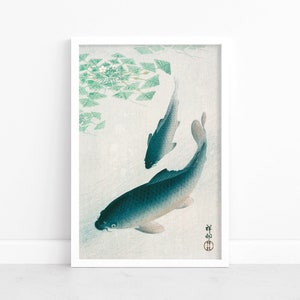 Vintage Poster by Ohara Koson - Japanese Art Print | Carp or Koi | Wall Art | Japanese Poster | Japan Wall Art Print