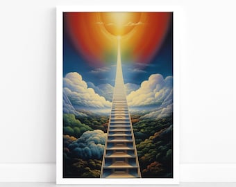 Cosmic Journey: Surreal Art Poster | Psychedelic 70s Art Print | Retro Home Decor | Interstellar Reverie | Abstract Surrealism