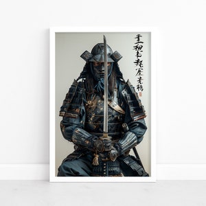 Samurai Spirit Poster | Majestic Samurai Art | Traditional Japanese Painting | Wall Decor Print | Captivating Wall Art