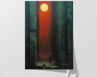 Encanto gótico: Impresión giclée de bellas artes / Arte surrealista / Decoración oscura para el hogar / Arte mural / Estética cautivadora / Inspiración para Halloween