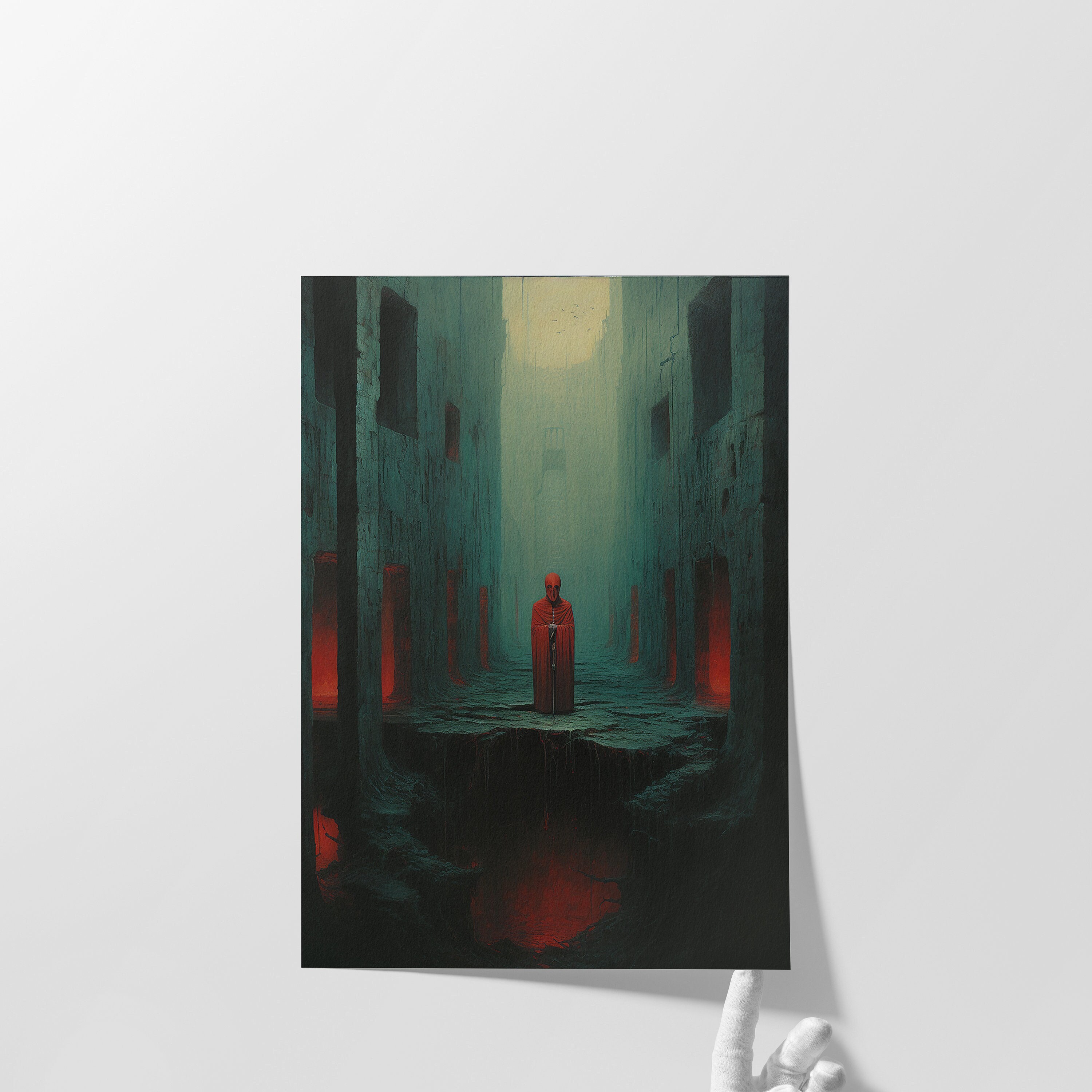 Enigma Encantado: Impresión Giclée de Bellas Artes / Arte Surrealista / Decoración Oscura para el Hogar / Arte Mural Misterioso / Estética Cautivadora