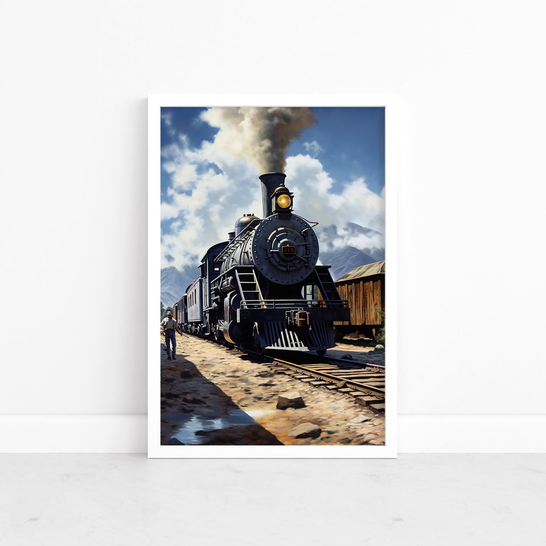 Frontier Train Vintage Frontier: Old West Train Poster | Western Art Prints | Classic ...