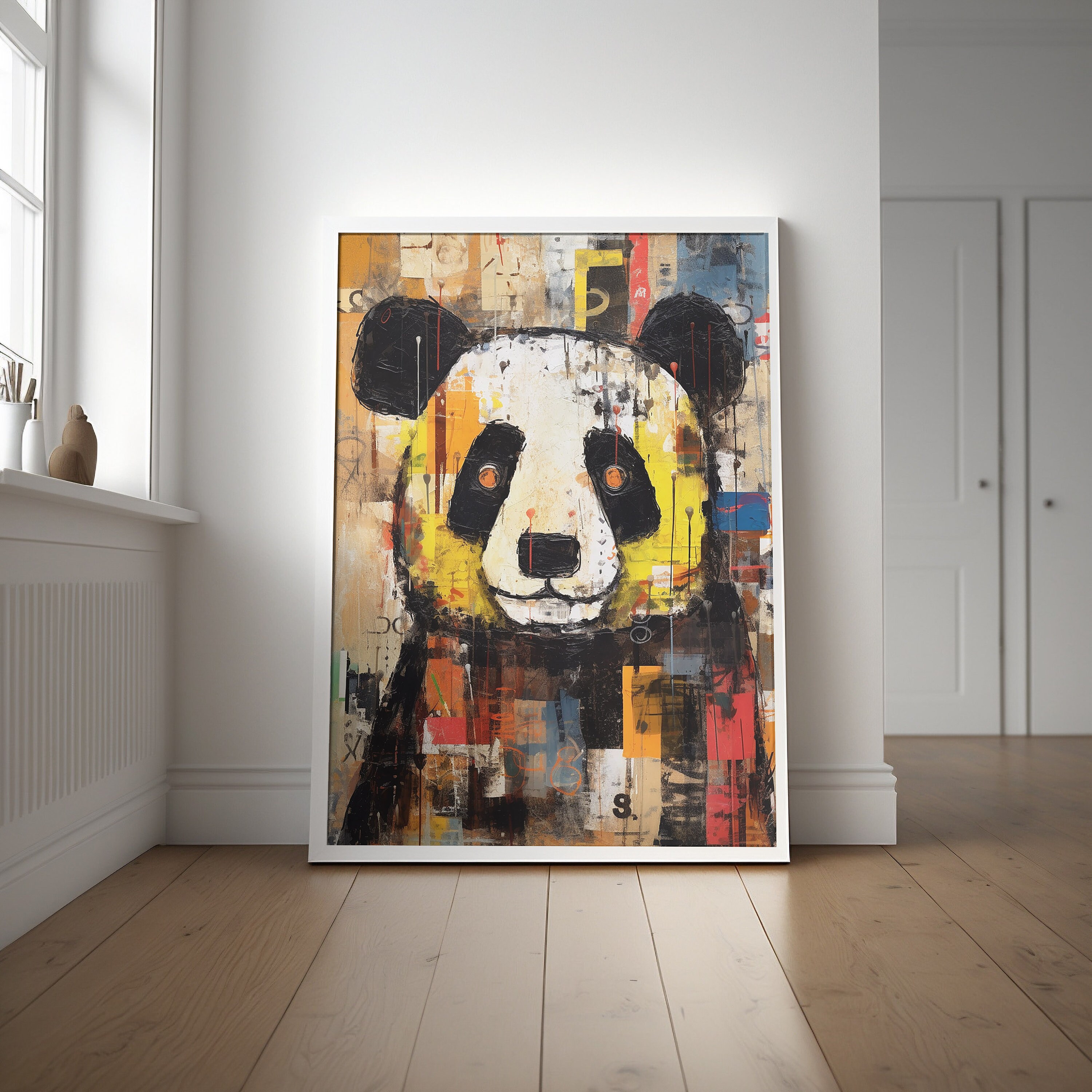 Zen Reflections: Abstract Panda Poster | Bamboo Art Print | Wildlife ...