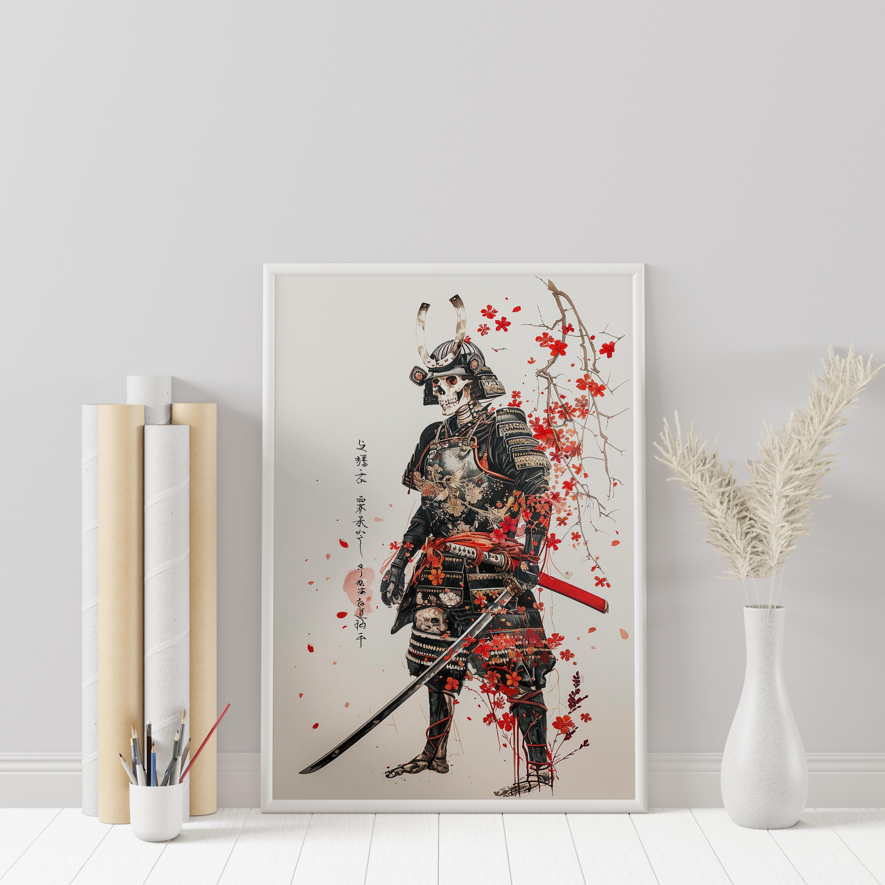 Samurai's Valor Poster | Majestic Samurai Art | Japanese