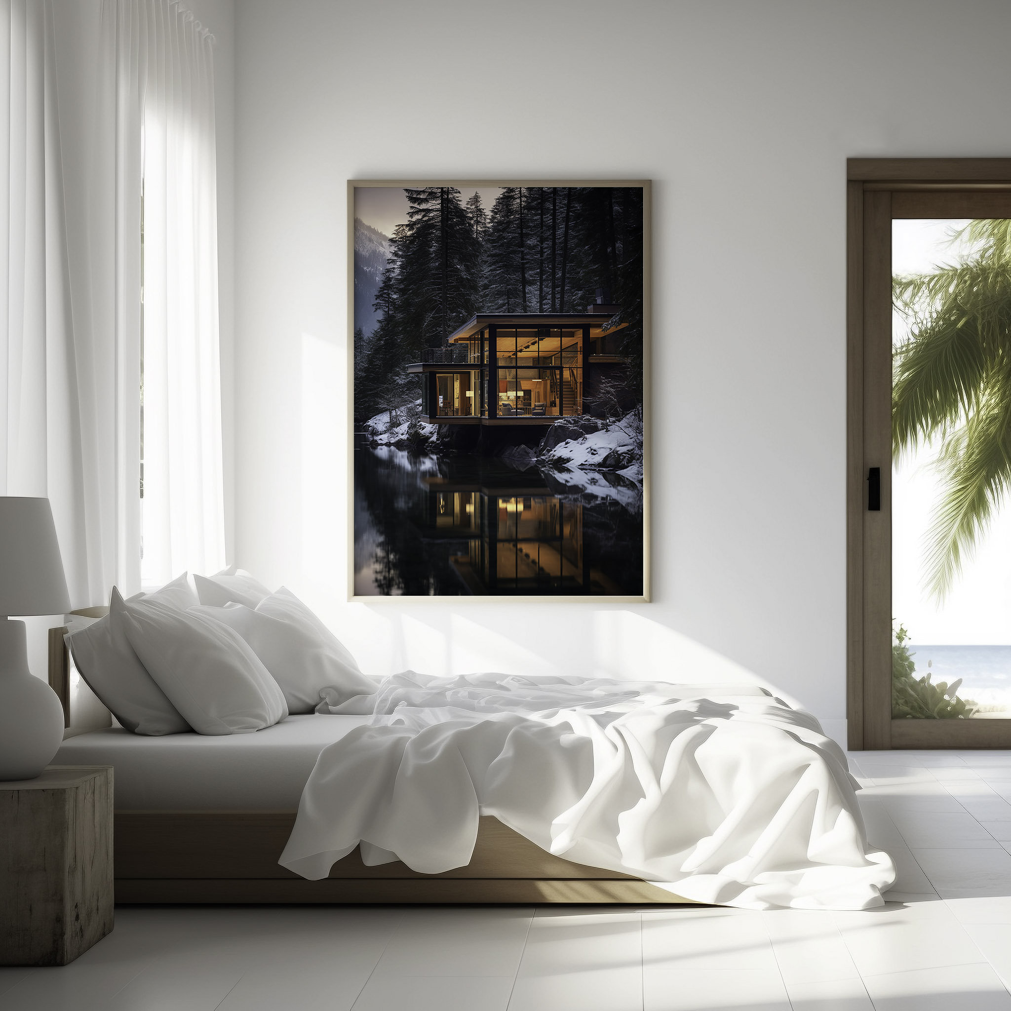 Mountain Retreat: Scenic Cabin Poster Landscape Wall Art Nature's ...