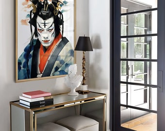 Affiche Japonais Kabuki – Décoration Murale – Reproduction – Thème Asiatique