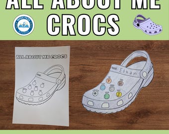All About Me Croc Craft Activity, Back to School, First Day of School, Get to Know Me, All About Me Worksheet, Kids Printable Activity