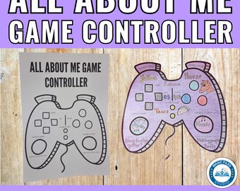 All About Me Gaming Video Controller Back to School Craft | Bulletin Board Art | Get To Know Me Classroom Homeschool Worksheet