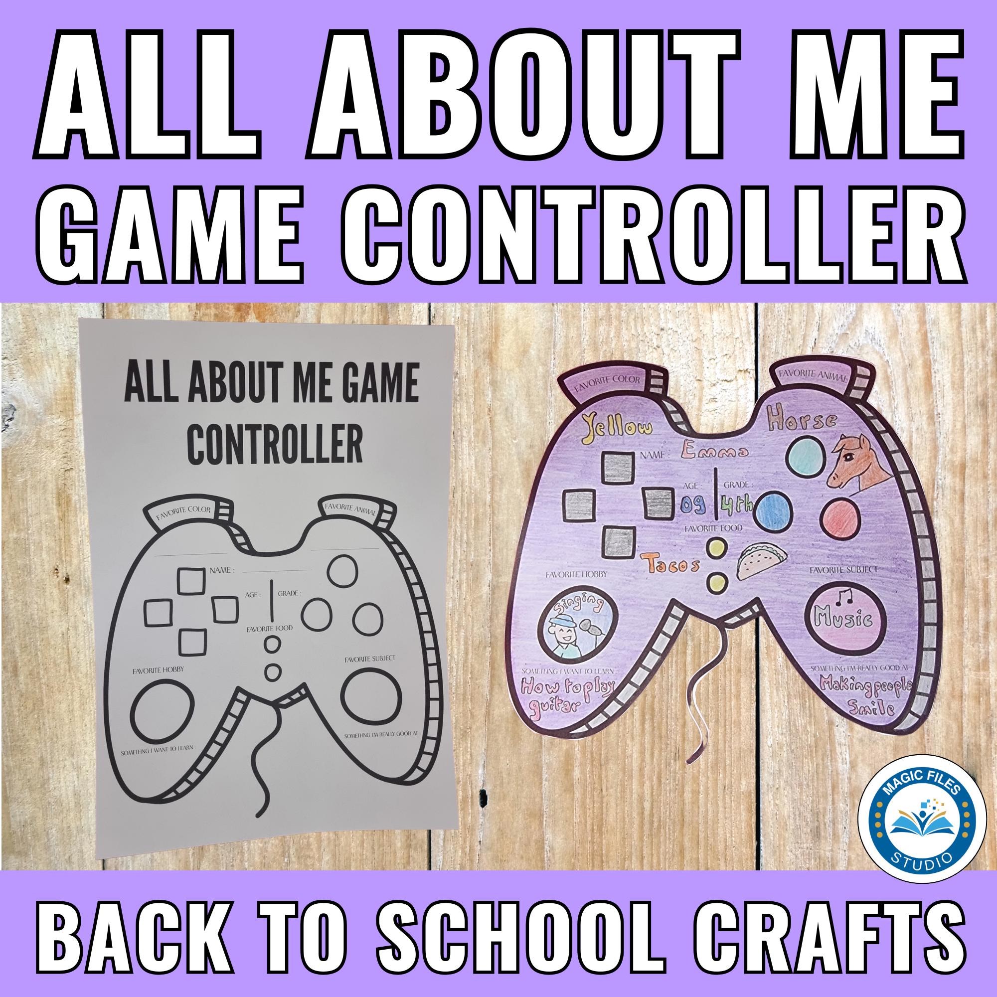 All About Me Gaming Video Controller Back to School Craft | Bulletin ...