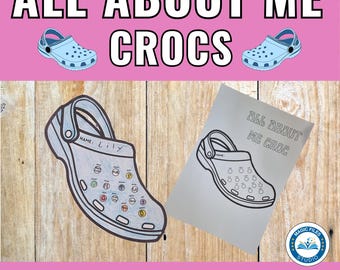 All About Me Croc Craft Activity, Back to school, Get to know me, First day of school fun, All About Me Printable