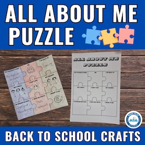All About Me Puzzle Activity for kids - Back to school - Printable Get to Know Me Activity Banner - All About Me Worksheet