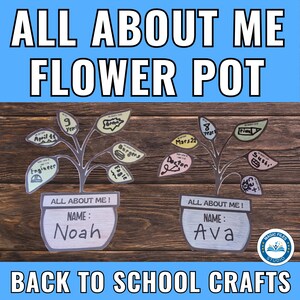 All About Me Printable Activity Coloring Page, All About Me Back To School, Get To Know Me Classroom Homeschool Worksheet, Plant Pot Flowers