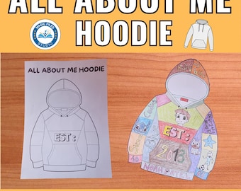All About Me Printable, Kids Educational Activity, Get to know me, Meet the New Class Display Printable, School End of Year, Hoodie Clothes