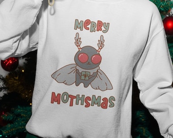 Cute cryptid shirt gift for mothman lover, funny christmas sweatshirt for cryptozoology, folklore holiday tshirt, cryptid art
