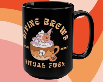 Witchy mug, halloween coffee mug, cute gift for fall, insulated mug, halloween gift for goth