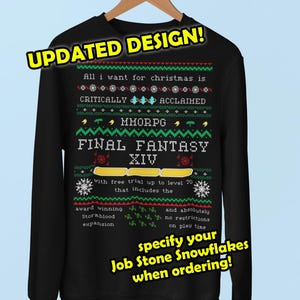 FFXIV ugly sweater gift for mmorpg gamer shirt, funny christmas sweater final fantasy xiv 14