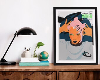 Feminist Statement Art Print: Bold Woman Portrait, Gender Equality Decor