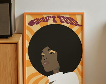 Don't Trip Art Print: Retro Street Style Illustration, Empowering Home Decor