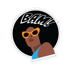 Bold Woman Kiss-Cut Stickers | BAM! Design, Laptop Stickers, Unique Gift, Trendy Art, Decor for Home or Office