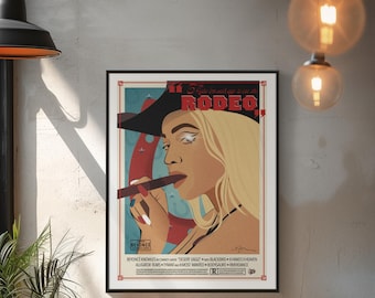 Cowboy Carter Art Print: Beyoncé-Inspired Retro Blaxploitation Wall Decor