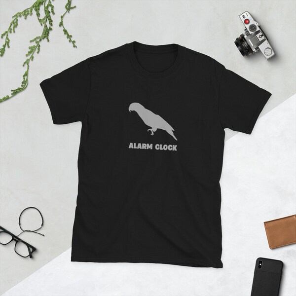 Alarm clock Unisex T-Shirt, Parrot Shirt, Women Men, Parrot Lover Gift, Cute Bird T-shirt, Amazon African, Animal Lovers, Bird t shirt