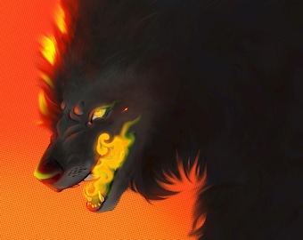 Hellhound 8 x 10 giclee-kunstafdruk