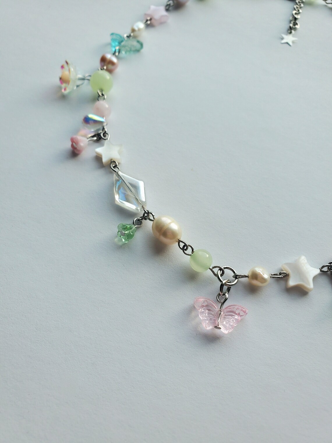 Star and Feather Beaded Necklace FINAL SALE