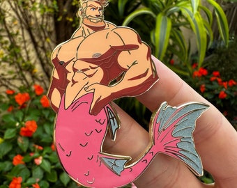 Enamel Pin Featuring Zephyr | Collectors Fantasy Hard Enamel Design with Glitter and Screen Printing Details | 2.75&quot; Size