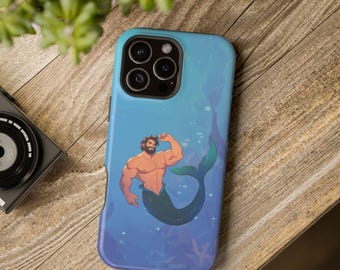 Merman iPhone Case: Protective Hard Shell, Magical Ocean Design