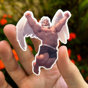 Celestial Angel Vinyl Sticker - Featuring Maximus - Glossy or Holographic Finishes - Durable & Water-Resistant - Multiple Size Options