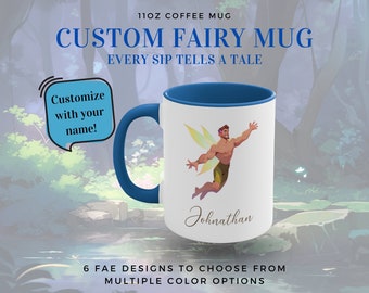 Personalized Fairy Boy Coffee Mug - Custom Name 15oz
