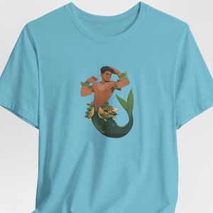 Merman Graphic Tee Featuring Jin-Ho | Unisex Mermaid Shirt | Short-sleeve Bella+Canvas 3001 | Perfect Mermaid Gift