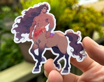 Centaur Vinyl Sticker - Featuring Valerio - Glossy or Holographic Finishes - Durable & Water-Resistant - Multiple Size Options