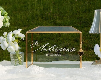 Gold and Glass Wedding Card Box for Gift Table