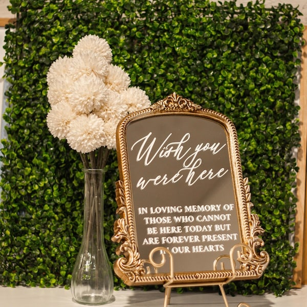In Memory Sign for Remembrance Table | Reserved Seat Sign | Wedding Reserved Mirror | Wedding Memorial | Remembrance Sign | Memory Table