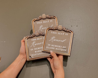 In Loving Memory Of Sign | Reserved Seat Sign | Wedding Reserved Mirror | Wedding Memorial | Remembrance Sign | Memory Table Sign | Wedding