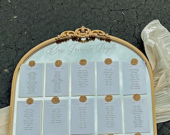 Gold Mirror Wedding Seating Chart + Wedding Signage + Wedding Decor + Seating Chart Sign + Find Your Seat + Wedding Guest List + Template