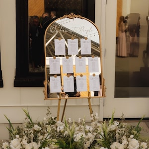 Seating Chart Wedding, Minimalist Wedding Seating Chart, Table Seating Chart, Numbers Seating Chart, Wedding Guest Name, Our Favorite People, Gold Mirror Wedding Seating Chart - Wedding Signs - Wedding Guest List - Reception Guest List Sign