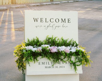 Flower Box Welcome Sign, Wedding Welcome Sign With Flower Box,  Elegant Wedding Display, Custom Flower Box Welcome Sign, Personalized Sign
