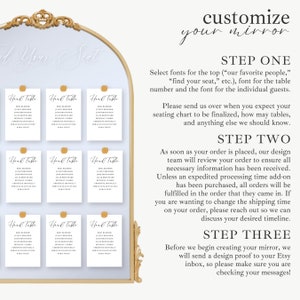 Seating Chart Wedding, Minimalist Wedding Seating Chart, Table Seating Chart, Numbers Seating Chart, Wedding Guest Name, Our Favorite People, Gold Mirror Wedding Seating Chart - Wedding Signs - Wedding Guest List - Reception Guest List Sign