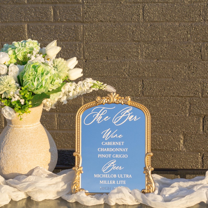 Signature Drinks Sign | Wedding Cocktails Menu | Wedding Bar Sign | Gold Mirror Wedding Bar Sign | His + Hers Drinks Sign | Bar Menue
