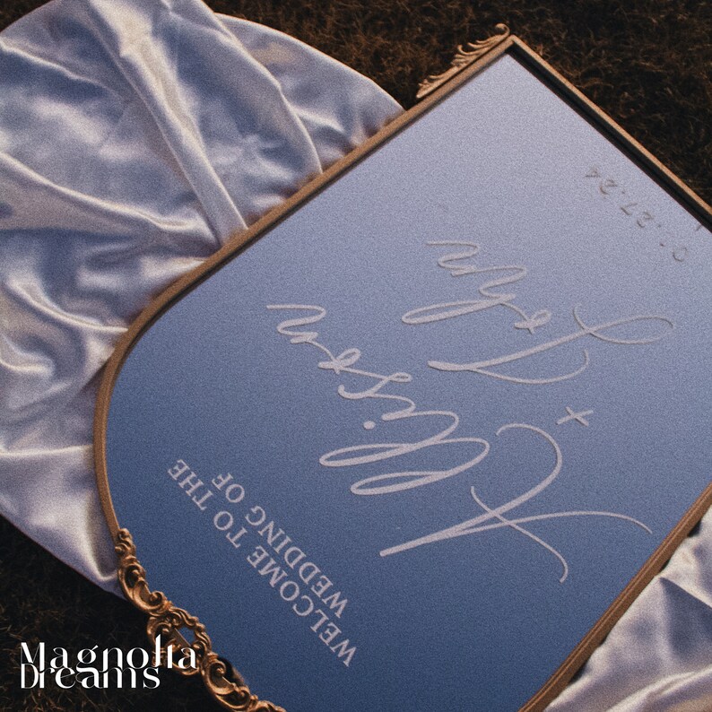 Elegant Gold Arch Mirror With Flourish Custom Trendy Wedding Etsy