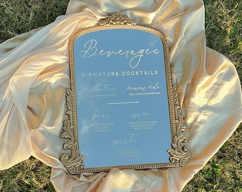 Custom Cocktail Menu Personalized Drinks Sign Acrylic Wedding Sign His and Hers Drinks Bar Menu Template Editable Drink Menu Signature Drink