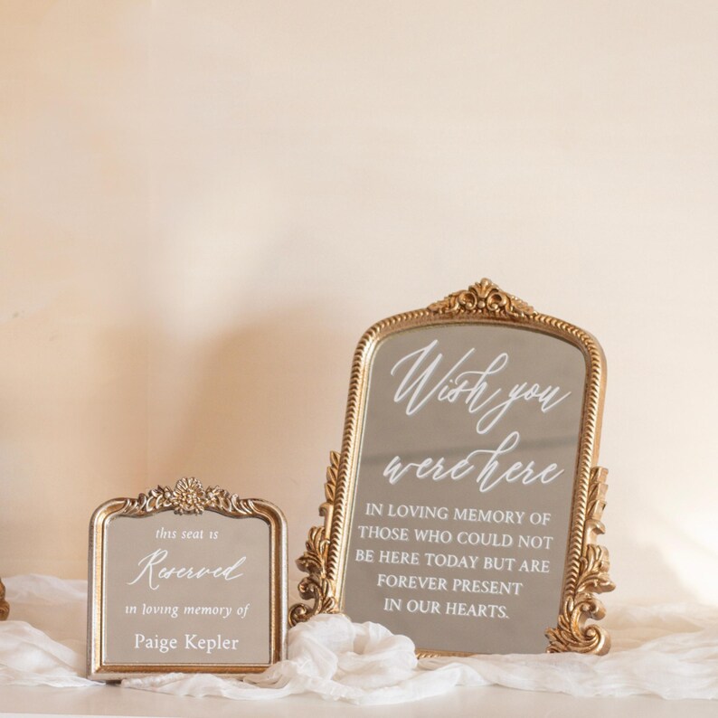 Mwmory Sign In Loving Memory Remembrance Sign: Wedding Mirror Memorial Sign - Etsy